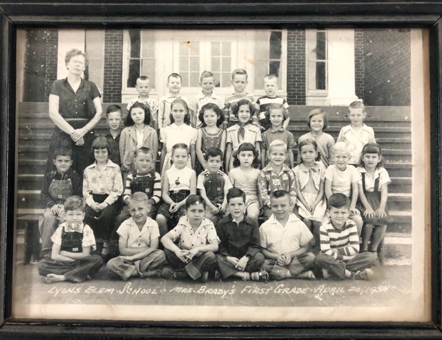 Mrs. Braddy’s first-grade class, April 20, 1954